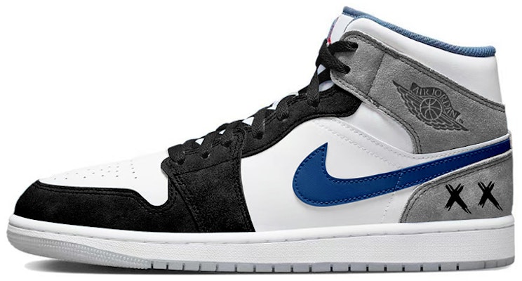 【訂製球鞋】Jordan Air Jordan 1 Mid SE 簡約工業 水洗 雾霾灰 塗鴉 中筒 復古籃球鞋 男款 黑藍 Buy 【訂製球鞋】Jordan Air Jordan 1 Mid SE 簡約工業 水洗 雾霾灰 塗鴉 中筒 復古籃球鞋 男款 黑藍