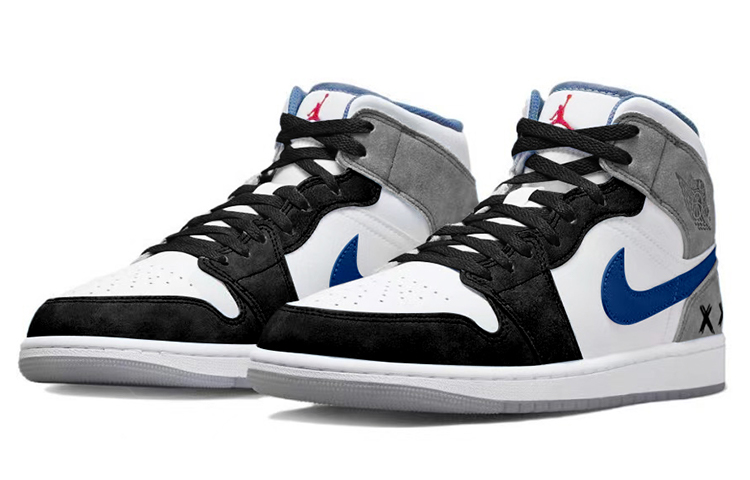 Lookbook [Kasut Custom] Air Jordan 1 Mid SE 'Minimal Basuh Hitam Biru' DN3706-401(TeamY-男款复古潮流黑白红)