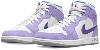 【訂製球鞋】Jordan Air Jordan 1 Mid SE 潮流水洗 薰衣草 復古告白 中幫 復古籃球鞋 男款 紫白 Lookbook 【訂製球鞋】Jordan Air Jordan 1 Mid SE 潮流水洗 薰衣草 復古告白 中幫 復古籃球鞋 男款 紫白