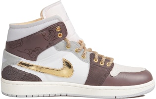 【定製球鞋】 Jordan Air Jordan 1 Mid SE 祥云 貼皮 棉麻鞋帶 流蘇玉佩 中幫 復古籃球鞋 男款 摩卡色 Order 【定製球鞋】 Jordan Air Jordan 1 Mid SE 祥云 貼皮 棉麻鞋帶 流蘇玉佩 中幫 復古籃球鞋 男款 摩卡色