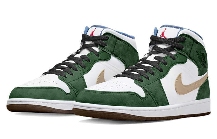 Lookbook [定制鞋款] Air Jordan 1 Mid SE '锈绿森林' DN3706-401(TeamY-男款复古绿光森林绿棕)
