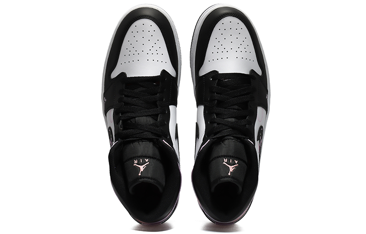 Shop 【定制球鞋】Jordan Air Jordan 1 Mid SE 桃子氣泡 白桃味 潮流青春 扎染 中幫 復古籃球鞋 男款 黑白粉