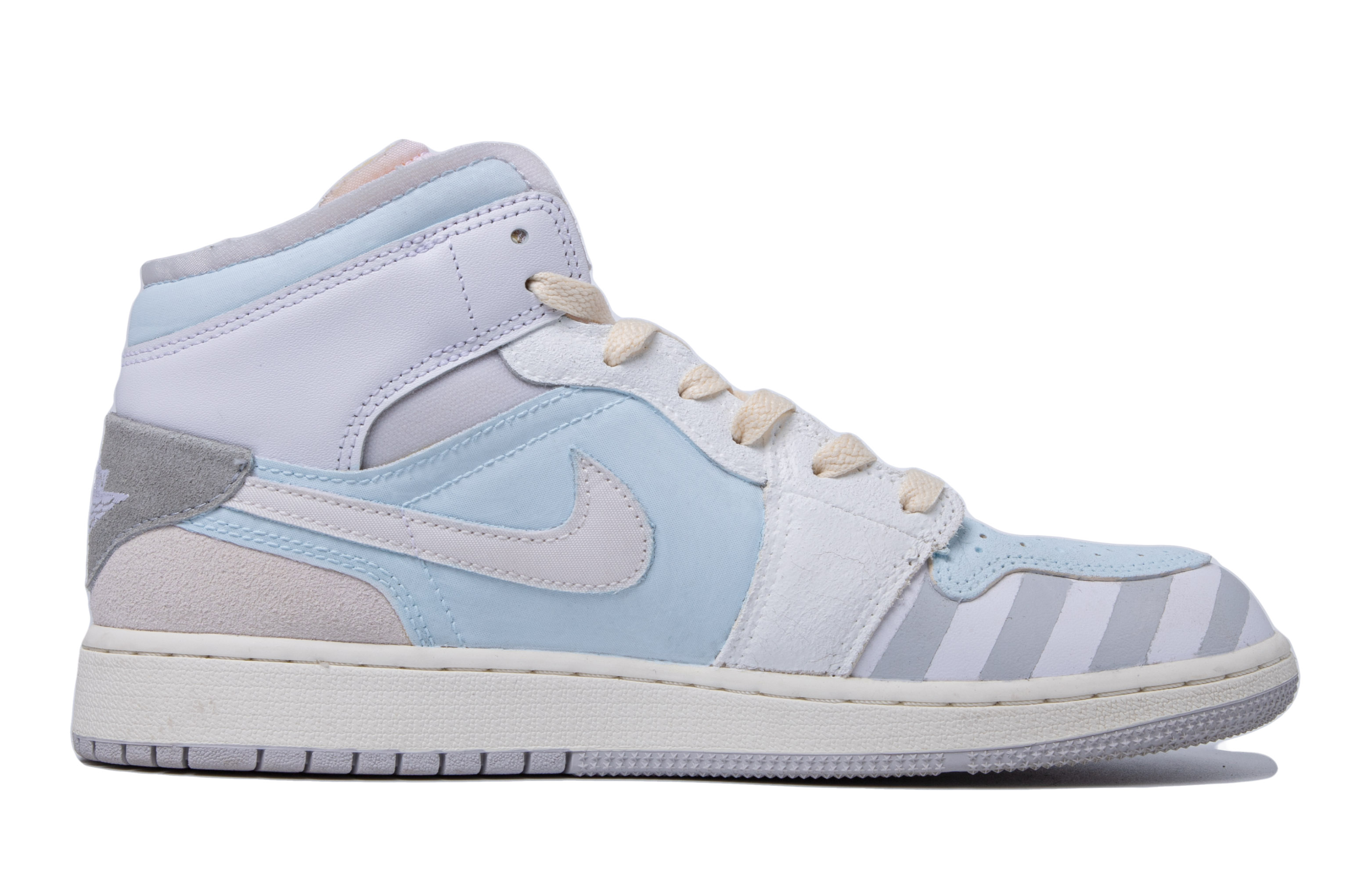 Order [Zapatillas Personalizadas] Air Jordan 1 Mid SE 'Pixel Future Blanco Gris' DQ3726-100(TeamM-女款像素未来)