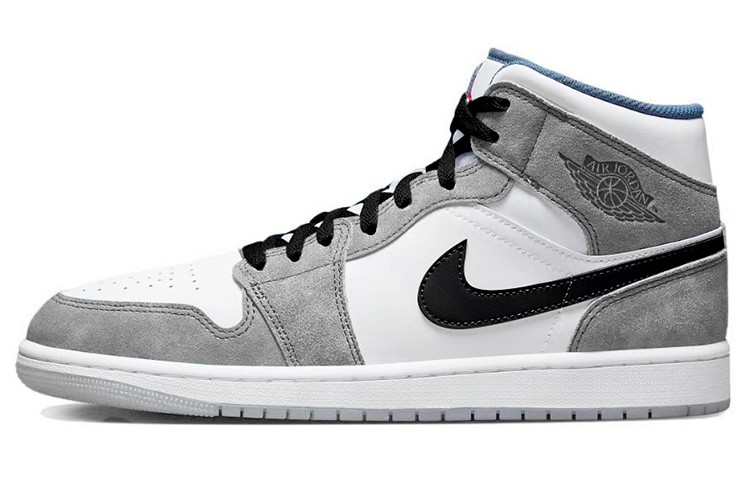 Buy [Sepatu Custom] Air Jordan 1 Mid SE 'Smoke Grey dan Putih' DN3706-401(TeamY-男款极简工业灰白)