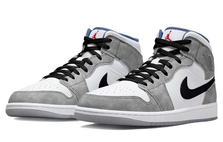 Lookbook [Sepatu Custom] Air Jordan 1 Mid SE 'Smoke Grey dan Putih' DN3706-401(TeamY-男款极简工业灰白)