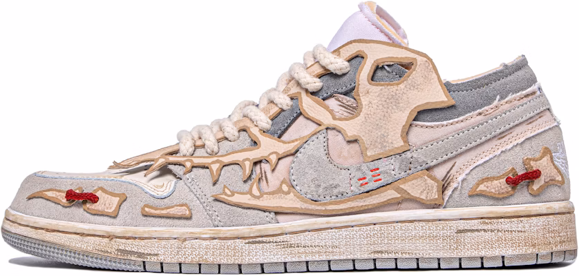 【定制球鞋】 Jordan Air Jordan 1 Mid SE Craft 白色與魅影 達文西定製 化石 骸骨翼龍 中幫 復古籃球鞋 GS 灰白 Buy 【定制球鞋】 Jordan Air Jordan 1 Mid SE Craft 白色與魅影 達文西定製 化石 骸骨翼龍 中幫 復古籃球鞋 GS 灰白