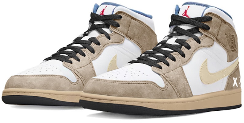 【訂製球鞋】Jordan Air Jordan 1 Mid SE 潮流 水洗做舊 小摩卡 中幫 復古籃球鞋 男款 白棕 Lookbook 【訂製球鞋】Jordan Air Jordan 1 Mid SE 潮流 水洗做舊 小摩卡 中幫 復古籃球鞋 男款 白棕