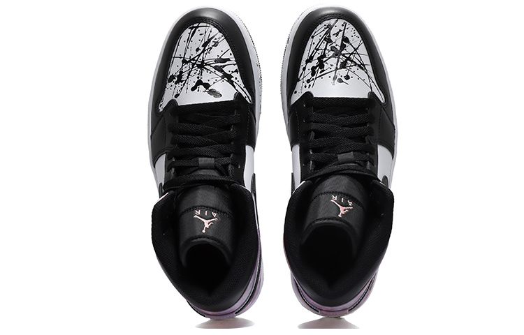 Shop [Zapatillas Personalizadas] Air Jordan 1 Mid SE 'Zen Master Splatter' DM1200-001(Team10-泼墨解构男黑白粉QD)