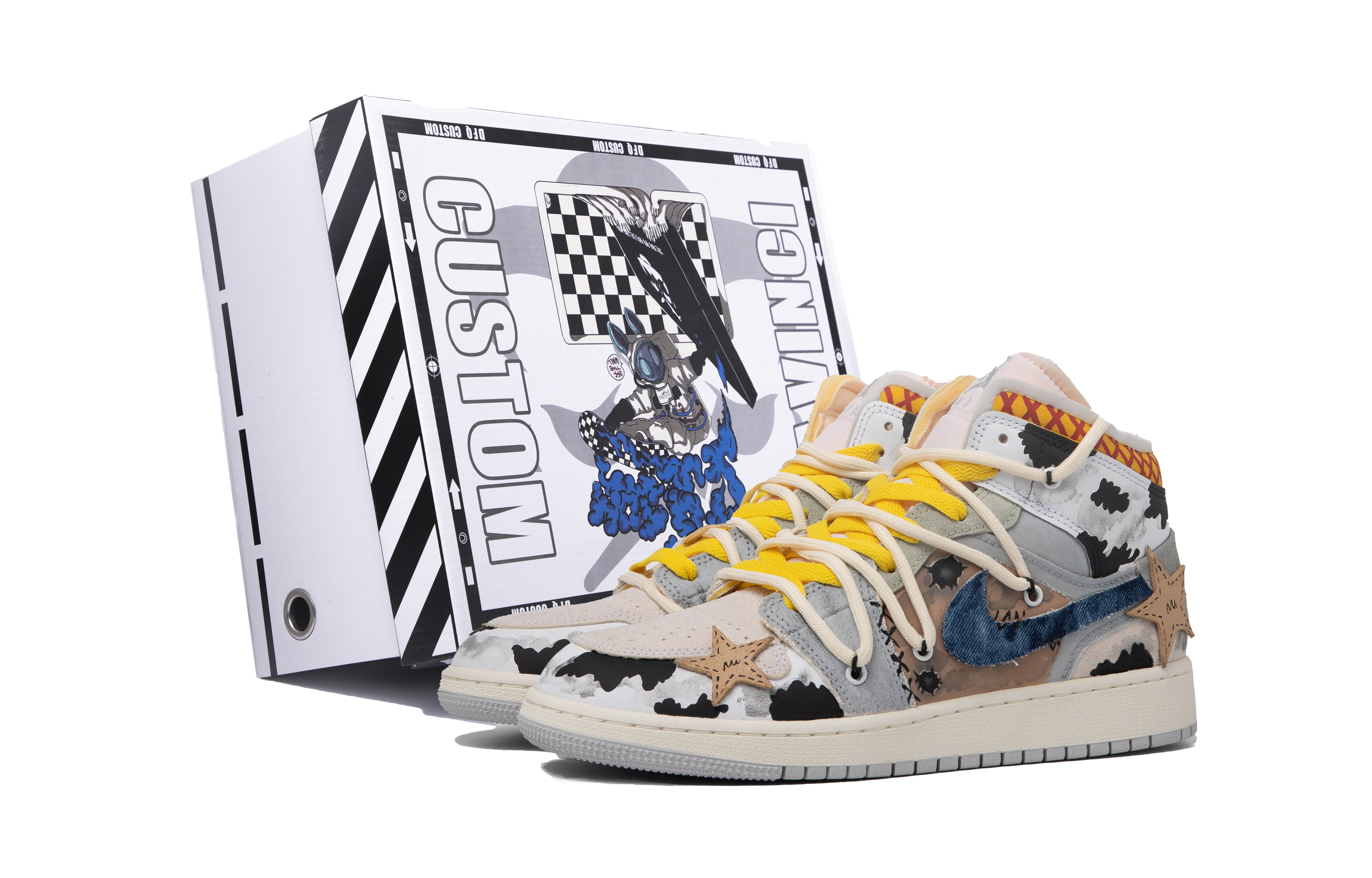 Buy 【カスタムシューズ】エアジョーダン1 MID SE クラフト「ブルー&ブラウン」 DQ3726-100(TeamM-女款冬日觅境S-BOX)