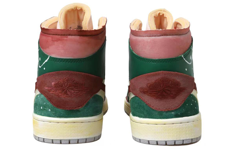 Details for Zapatillas Personalizadas Air Jordan 1 Mid SE Craft 'Luces Navideñas' DM9652-100(Team拾玖-做旧圣诞男-BOX)