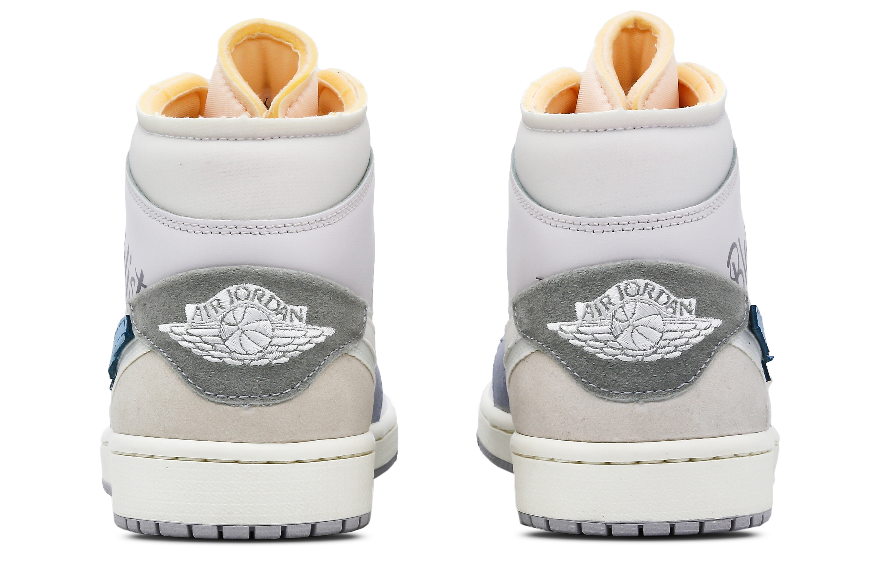 Shop 【訂製球鞋】 Jordan Air Jordan 1 Mid se craft 危機娛樂園 未來感 貼皮 鋅釘 解構 十字麻繩 中筒 復古籃球鞋 男款 灰藍