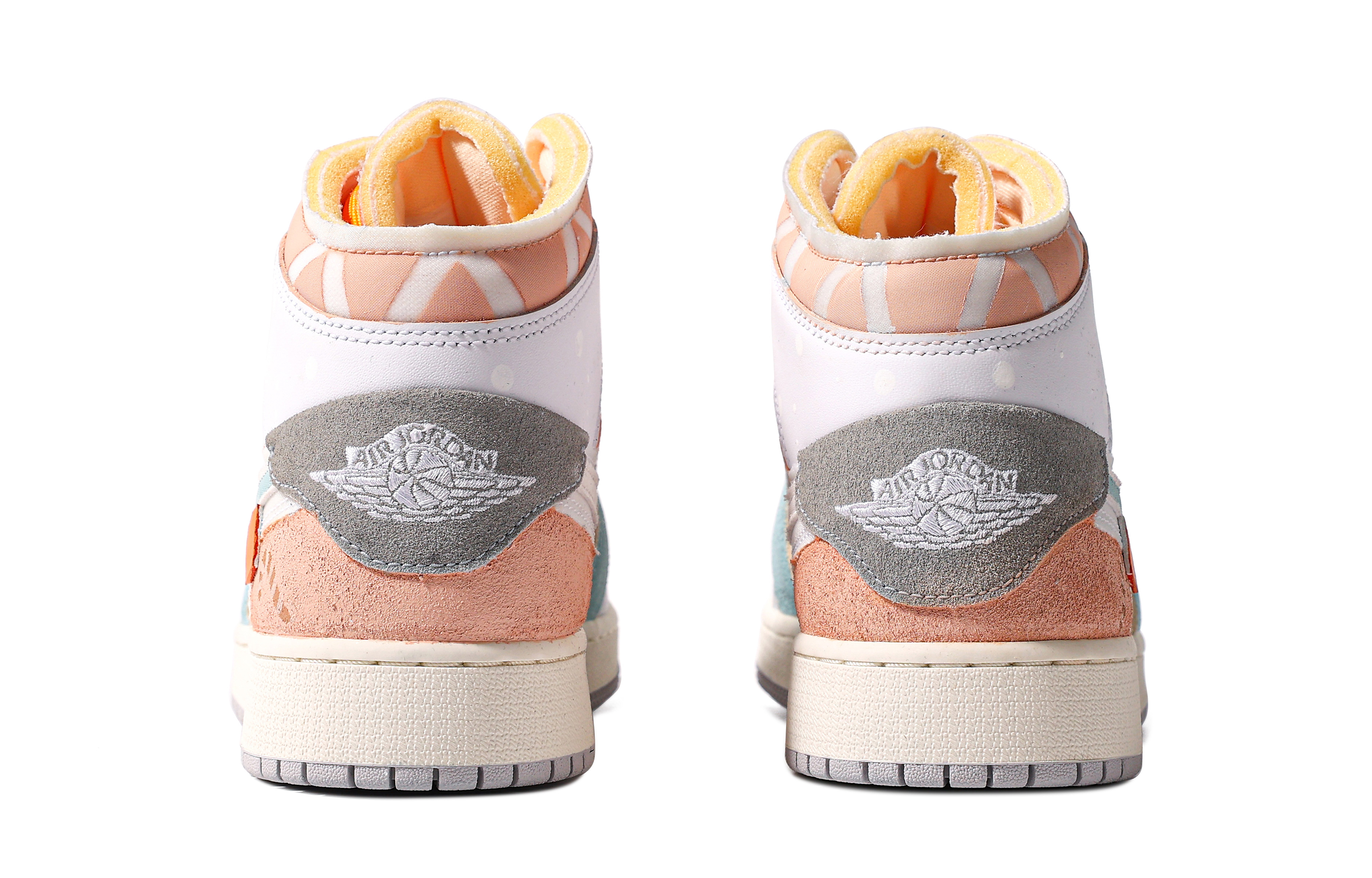 Purchase [Sepatu Kustom] Air Jordan 1 Mid SE Craft 'Da Vinci Biru-Abu-Abu-Jingga' DQ3726-100(TeamM-女款诞愿S-BOX)