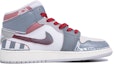 Order 에어 조던 1 미드 SE 크래프트 '회색 빨강 다빈치' (커스텀) DQ3726-100(TeamM-女款复古机能)
