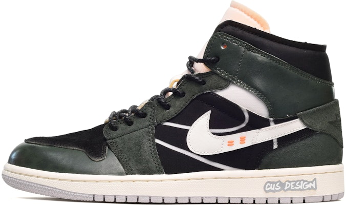 【定制球鞋】Jordan Air Jordan 1 Mid SE Craft (GS) "White and Phantom" 做舊風 英文皮貼 中幫 復古籃球鞋 GS 黑白 Buy 【定制球鞋】Jordan Air Jordan 1 Mid SE Craft (GS) "White and Phantom" 做舊風 英文皮貼 中幫 復古籃球鞋 GS 黑白