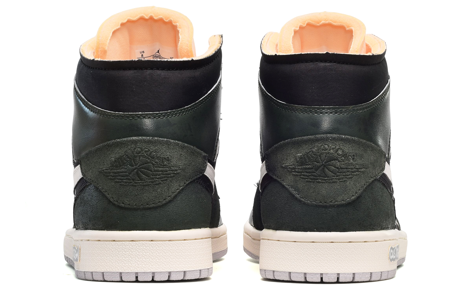 Shop [Zapatillas Personalizadas] Air Jordan 1 Mid SE Craft 'Blanco y Phantom' DM9652-100(TeamE-男款英文皮贴黑蓝绿)