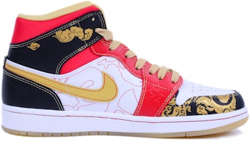 カスタムAJ1 Mid SE GC "赤金黒" DV0576-176(Team42-女款婚鞋红金黑) Order カスタムAJ1 Mid SE GC "赤金黒" DV0576-176(Team42-女款婚鞋红金黑)