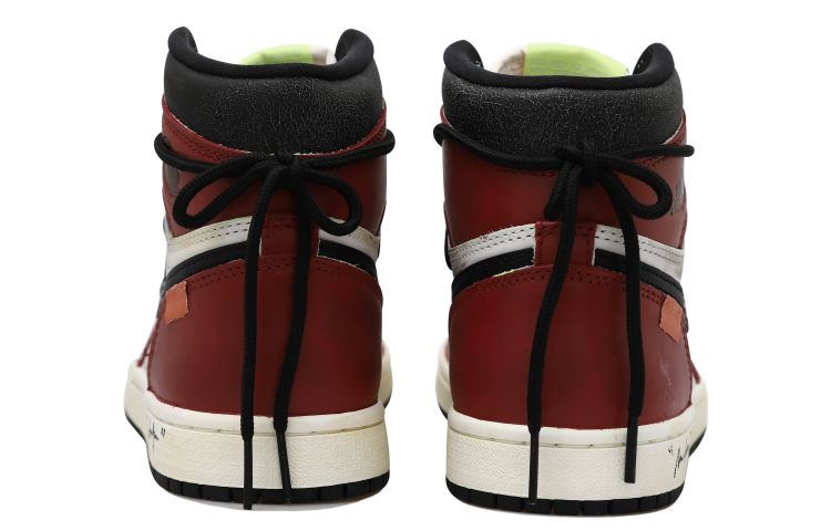 Purchase 【定制球鞋】 Jordan Air Jordan 1 retro OKHR 芝加哥 OW風 掛飾 字母 做舊 防滑耐磨 低幫 復古籃球鞋 男女同款 黑紅白