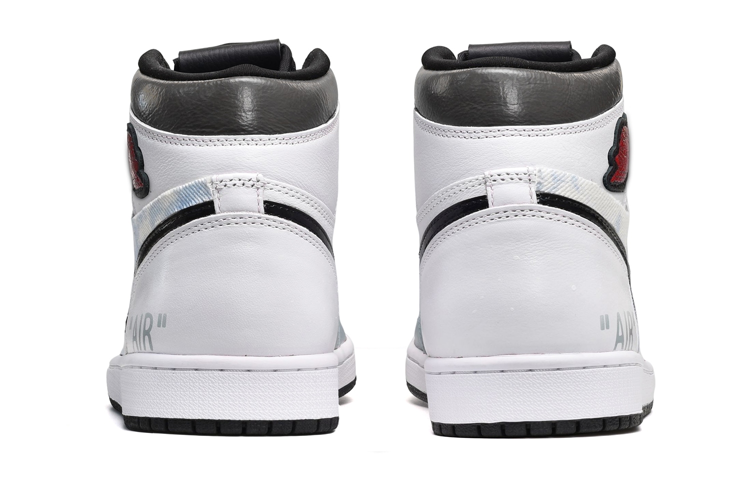 Purchase 【定製球鞋】 Jordan Air Jordan 1 Retro 卡斯製造 CNY兔年限定 牛仔貼布 高幫 復古籃球鞋 GS 黑白藍