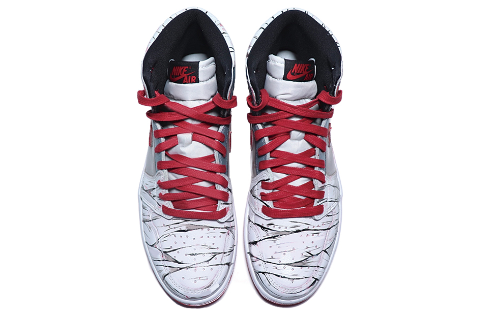 Shop [定制鞋款] Air Jordan 1 高帮复古 '绷带漫画 - 兔年' 555088-161(team25-漫画风)