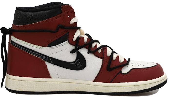 【定制球鞋】 Jordan Air Jordan 1 retro 荊棘三鉤 芝加哥 OW風 掛飾 做舊解構風 高幫 復古籃球鞋 男女同款 黑紅白 Order 【定制球鞋】 Jordan Air Jordan 1 retro 荊棘三鉤 芝加哥 OW風 掛飾 做舊解構風 高幫 復古籃球鞋 男女同款 黑紅白