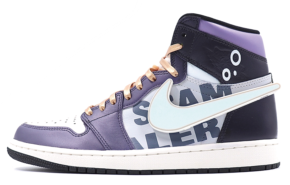 [Custom Shoes] Air Jordan 1 Retro High 'Christmas LED Swoosh Grey Purple'