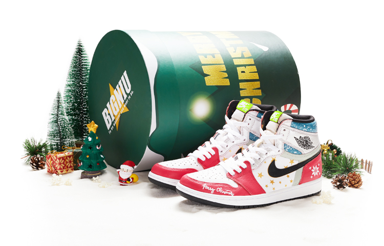Buy Jordan 1 Retro High "Noche Estrellada" Navidad 555088-603(TeamR-圣诞星夜男女S-BOX)