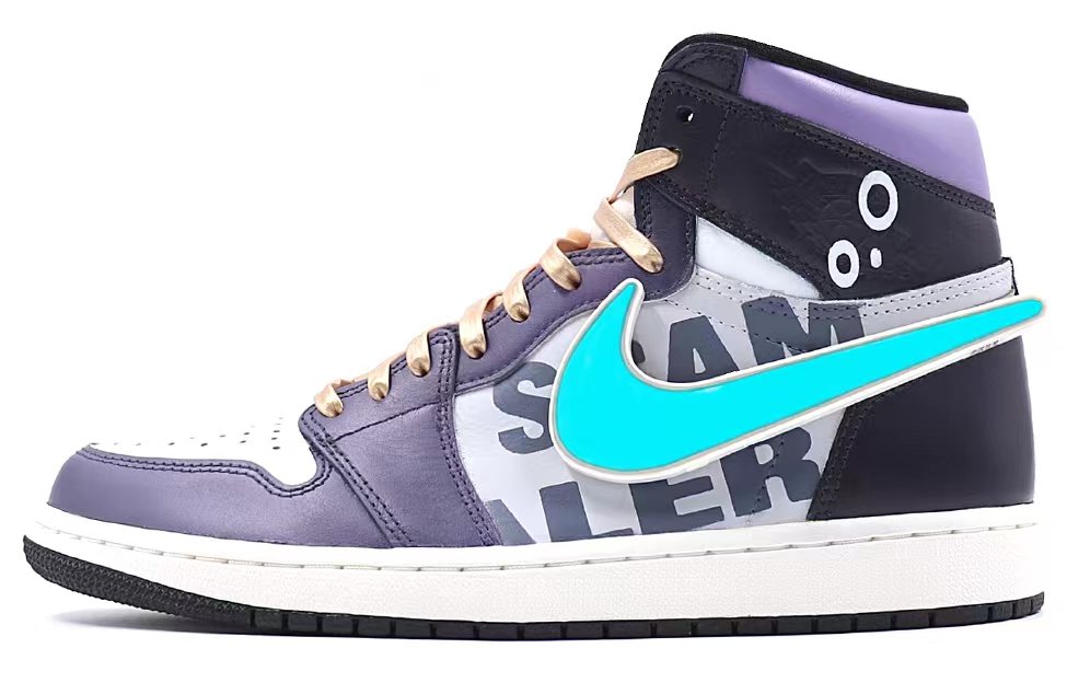 Order [カスタムシューズ] ナイキ エアジョーダン1 レトロ ハイ 'クリスマスLEDスウッシュ グレーパープル' 555088-702(Team25-LED紫金湖人)