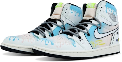 【定制球鞋】Jordan Air Jordan 1 Retro High 瘋狂遊樂園 減震耐磨 高幫 復古籃球鞋 男女同款 青粉 Lookbook 【定制球鞋】Jordan Air Jordan 1 Retro High 瘋狂遊樂園 減震耐磨 高幫 復古籃球鞋 男女同款 青粉