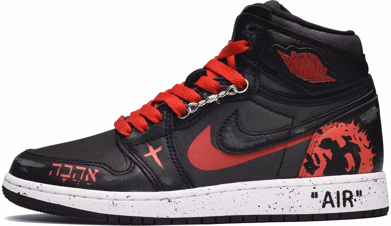 custom-shoes-air-jordan-1-retro-high-gothic-cross-thorn-red-black