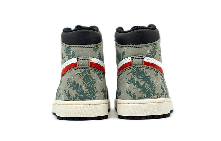 Purchase [Sepatu Custom] Air Jordan 1 Retro High 'Pine Branch Spray Lukis Natal' 555088-033(TeamR-松树枝喷涂)