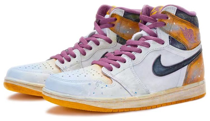 【定制鞋款】Air Jordan 1 复古高帮“沙漠 aged” 555088-706(Teamr-男女款希望荒漠高帮白黄紫) Lookbook 【定制鞋款】Air Jordan 1 复古高帮“沙漠 aged” 555088-706(Teamr-男女款希望荒漠高帮白黄紫)