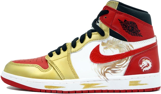 【定制球鞋】 Jordan Air Jordan 1 金龍 龍年限定 威武霸氣 高幫 復古籃球鞋 男女同款 白紅 Buy 【定制球鞋】 Jordan Air Jordan 1 金龍 龍年限定 威武霸氣 高幫 復古籃球鞋 男女同款 白紅