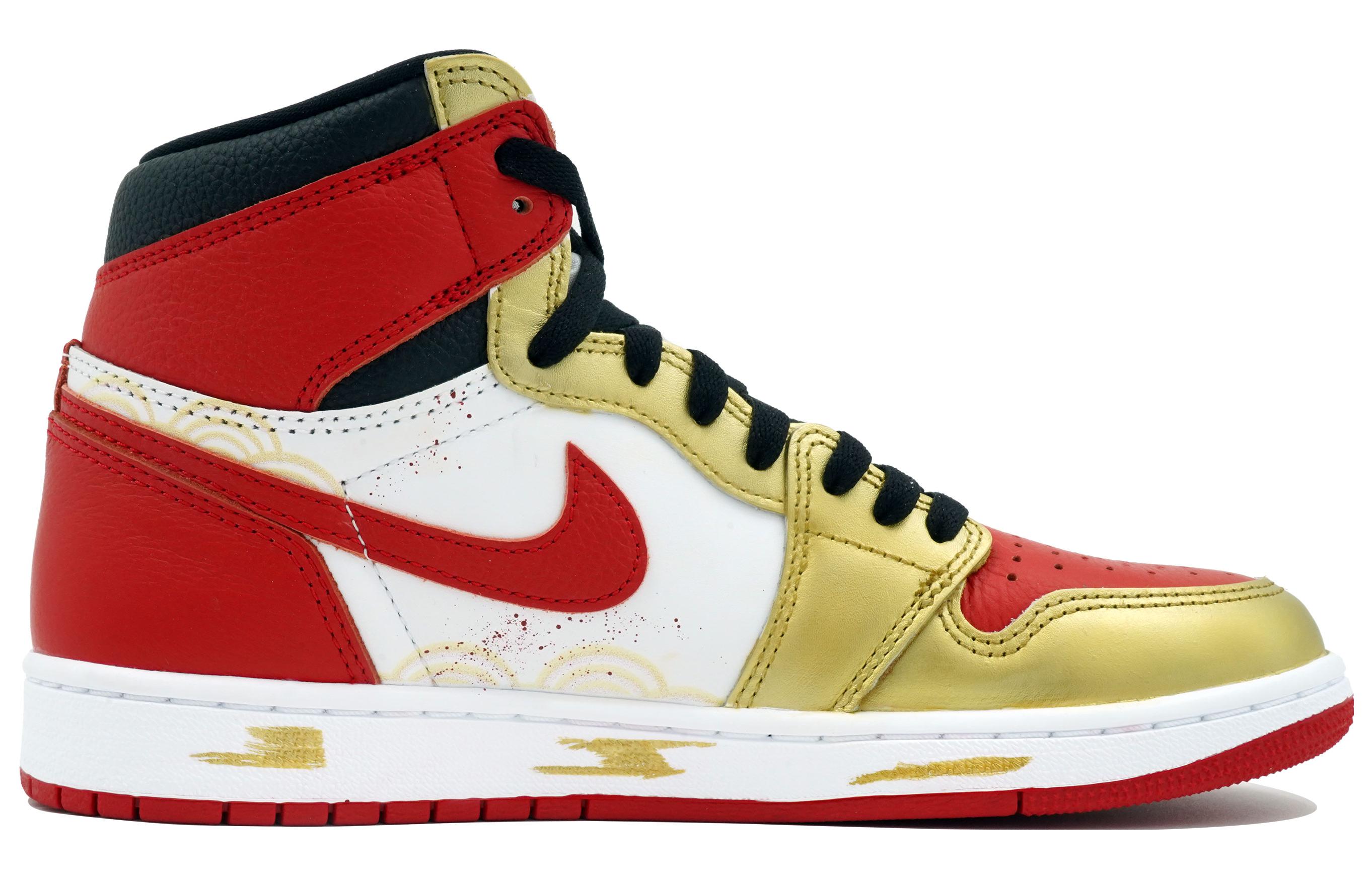 Order [Sepatu Kustom] Air Jordan 1 Retro High 'Tahun Naga' 555088-161(Team113-金龙）
