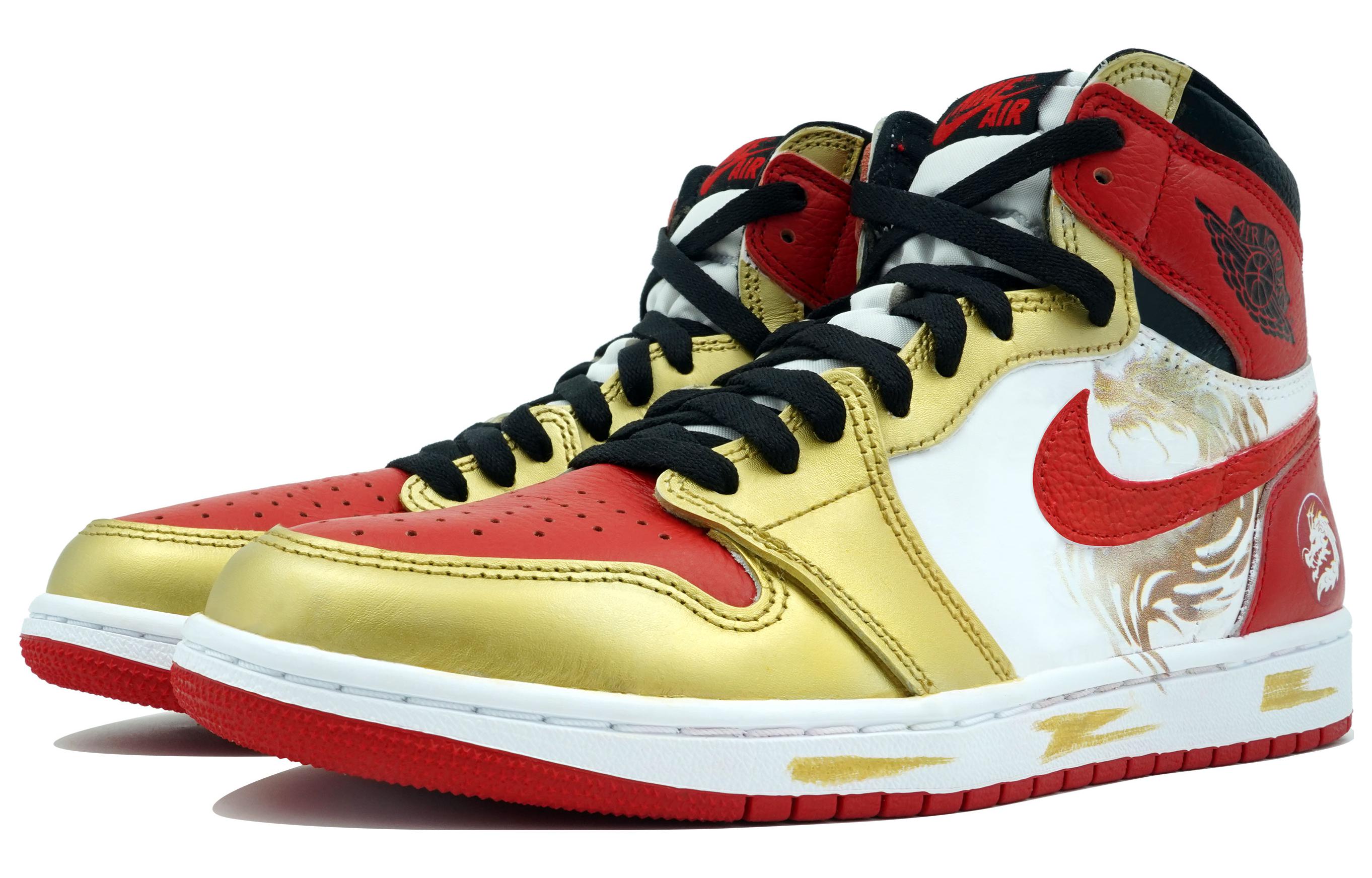 Lookbook [Sepatu Kustom] Air Jordan 1 Retro High 'Tahun Naga' 555088-161(Team113-金龙）