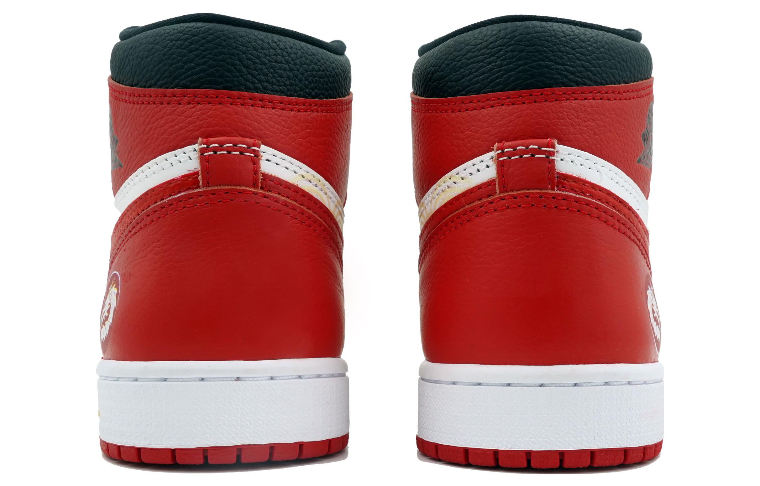 Shop [Sepatu Kustom] Air Jordan 1 Retro High 'Tahun Naga' 555088-161(Team113-金龙）