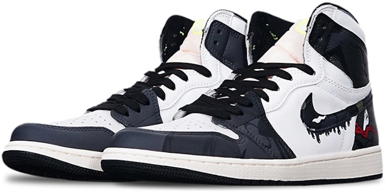 에어 조던 1 레트로 OG '애니메이션 흑백' (커스텀) 555088-702(Teamone-高帮毒液) Lookbook 에어 조던 1 레트로 OG '애니메이션 흑백' (커스텀) 555088-702(Teamone-高帮毒液)