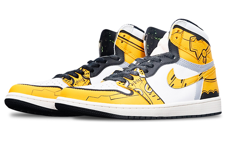 Lookbook カスタムAJ1 ハイ OG "アニメホーネット" (黄白) 555088-702(Teamone-高帮黄蜂)