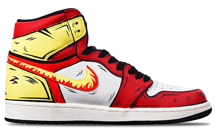 Order [Kasut Custom] Air Jordan 1 Retro High OG 'Anime Merah Kuning' 555088-702(Teamone-高帮杏寿郎)