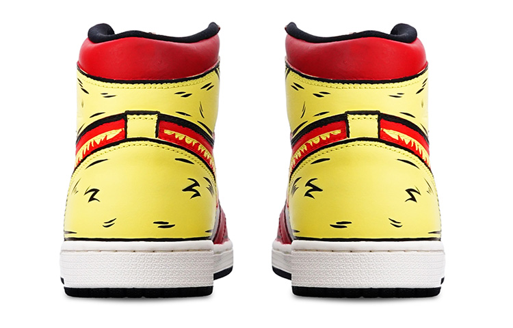 Shop [Kasut Custom] Air Jordan 1 Retro High OG 'Anime Merah Kuning' 555088-702(Teamone-高帮杏寿郎)