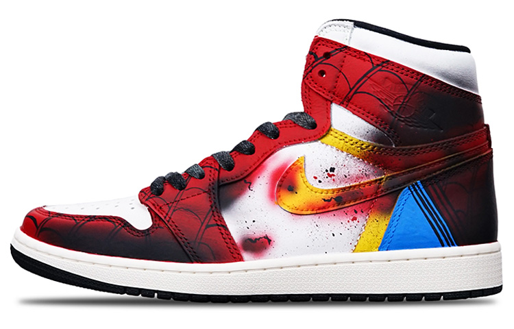Buy [Kasut Custom] Air Jordan 1 Retro High OG 'Anime Laba-laba Merah-Putih' 555088-702(Teamone-高帮蜘蛛)