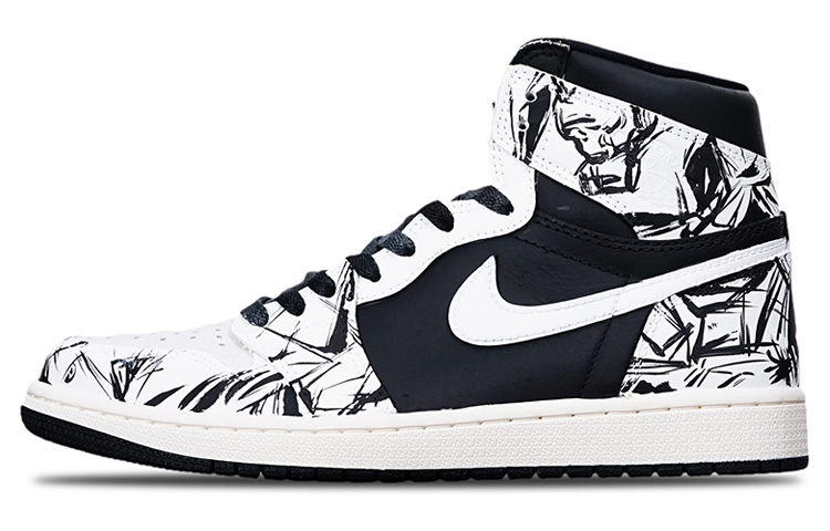 Buy カスタムAJ1 レトロ ハイ OG "ブラックホワイトメカニカル" 555088-702(Teamone-高帮黑白赛博)