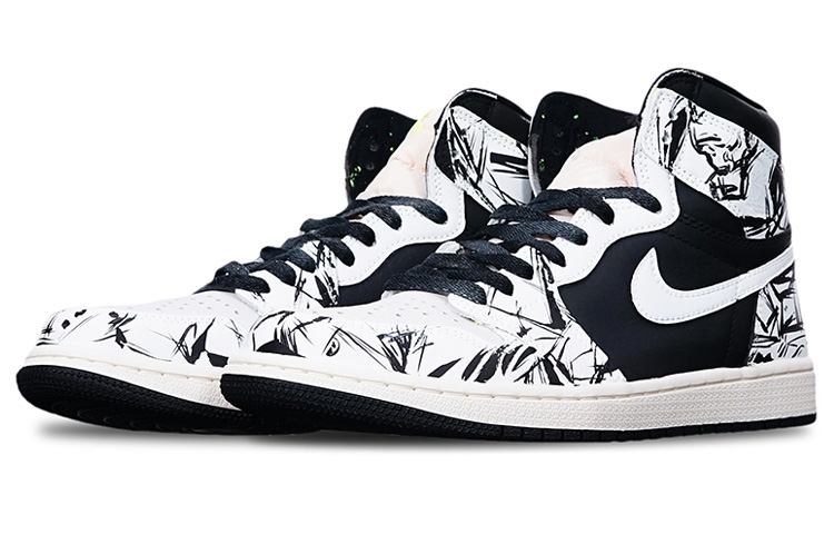 Lookbook カスタムAJ1 レトロ ハイ OG "ブラックホワイトメカニカル" 555088-702(Teamone-高帮黑白赛博)