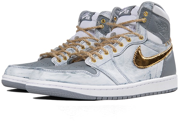 에어 조던 1 레트로 OG '재신' (커스텀) 555088-037(TeamP-白灰金勾) Lookbook 에어 조던 1 레트로 OG '재신' (커스텀) 555088-037(TeamP-白灰金勾)