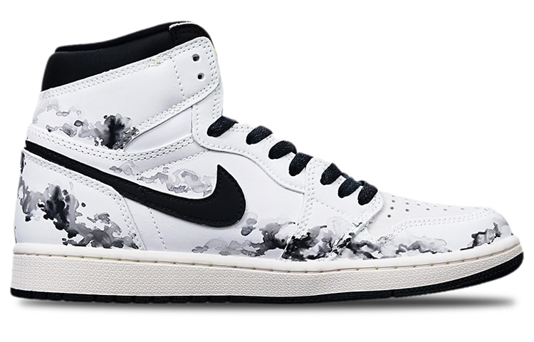 Order [Kasut Custom] Air Jordan 1 Retro High OG 'Menara Dakwat Cina' 555088-702(Teamone-高帮水墨宝塔)