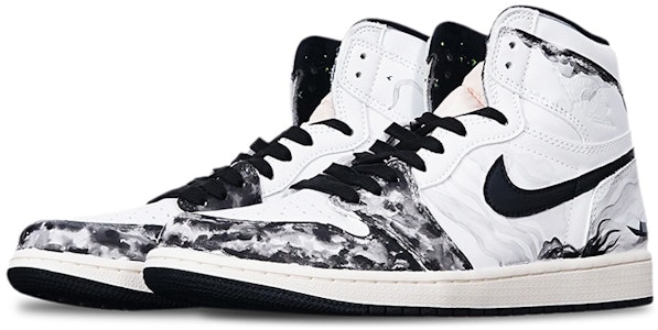 【定制球鞋】 Jordan Air Jordan 1 Retro High OG 中國風 水墨漁舟 高幫 復古籃球鞋 男女同款 黑白 Lookbook 【定制球鞋】 Jordan Air Jordan 1 Retro High OG 中國風 水墨漁舟 高幫 復古籃球鞋 男女同款 黑白