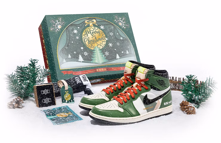 custom-shoes-air-jordan-1-retro-high-og-christmas-white-green