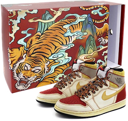 【定製球鞋】Air Jordan 1 Retro High OG CNY虎年限定 中國風 虎紋鞋帶 氧化做舊 高幫復古籃球鞋 男女同款 白紅 特殊鞋盒 Buy 【定製球鞋】Air Jordan 1 Retro High OG CNY虎年限定 中國風 虎紋鞋帶 氧化做舊 高幫復古籃球鞋 男女同款 白紅 特殊鞋盒