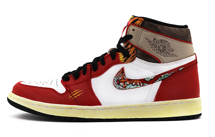 Buy [定制鞋] Air Jordan 1 复古高帮 OG '农历新年虎' 555088-603(TeamK-CNY祥云黑红)
