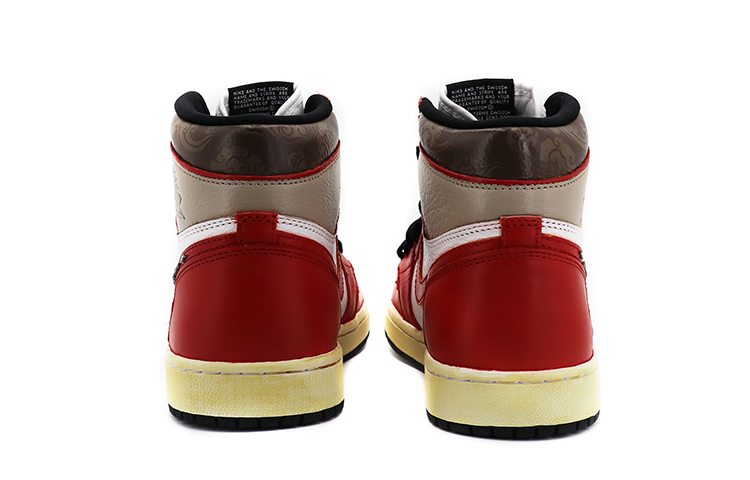 Shop [定制鞋] Air Jordan 1 复古高帮 OG '农历新年虎' 555088-603(TeamK-CNY祥云黑红)