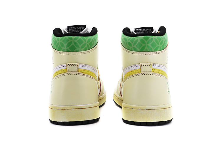 Shop [定制鞋] 耐克Air Jordan 1 Retro High OG '中国新年老虎' 555088-603(TeamK-CNY中国风幺鸡黄绿)